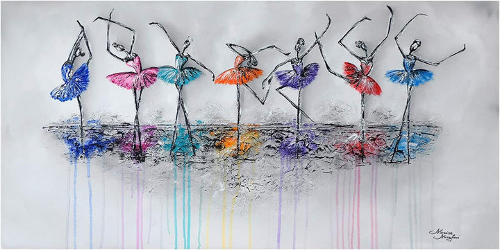 Monica Mirafiori I 100% HANDGEMALT I Gemälde Dancing 100x50cm | Gemälde Handgemalt | Acrylgemälde |