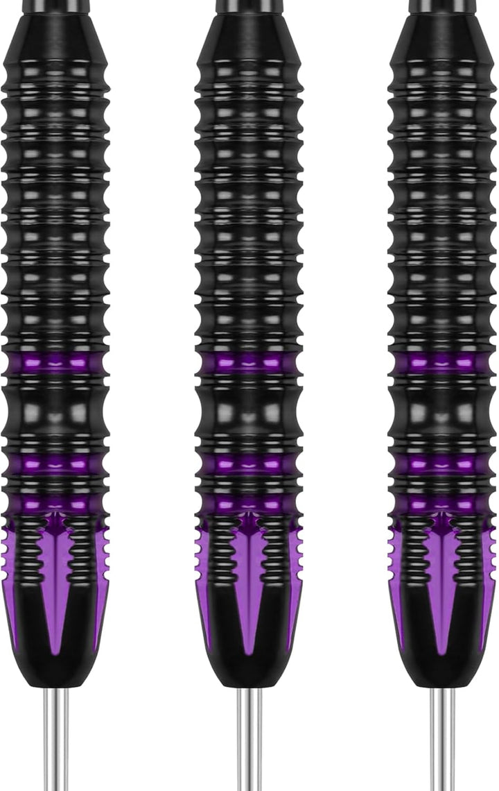 Grebarley Dartpfeile mit Metallspitze,12 Stück Profi Steeldarts 18 Aluminium Schaft mit 9 Flights 20