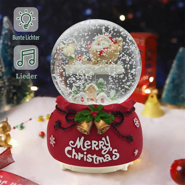 Daixilan Weihnachten Schneekugel Laterne Musical, Schneekugeln Weihnachten mit Musik, Glitter Schnee