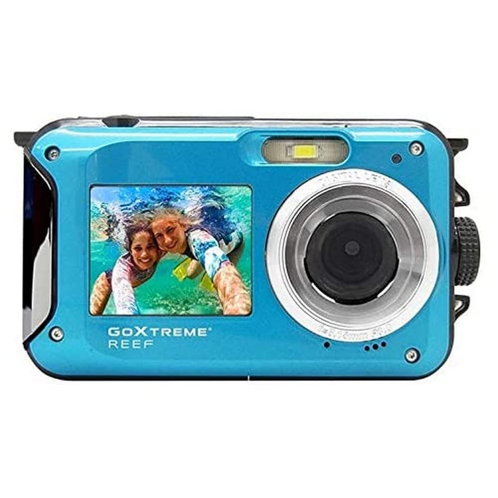 GoXtreme Reef Unterwasserkamera mit Zwei Displays, wasserfest bis 3 m, bis zu 24 MP Auflösung, 4X Di