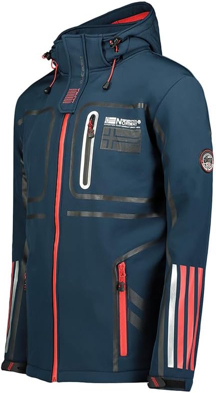 Geographical Norway Romano Men - Softshelljacke Herren Wasserdicht atmungsaktiv Kapuze - Outdoor Man