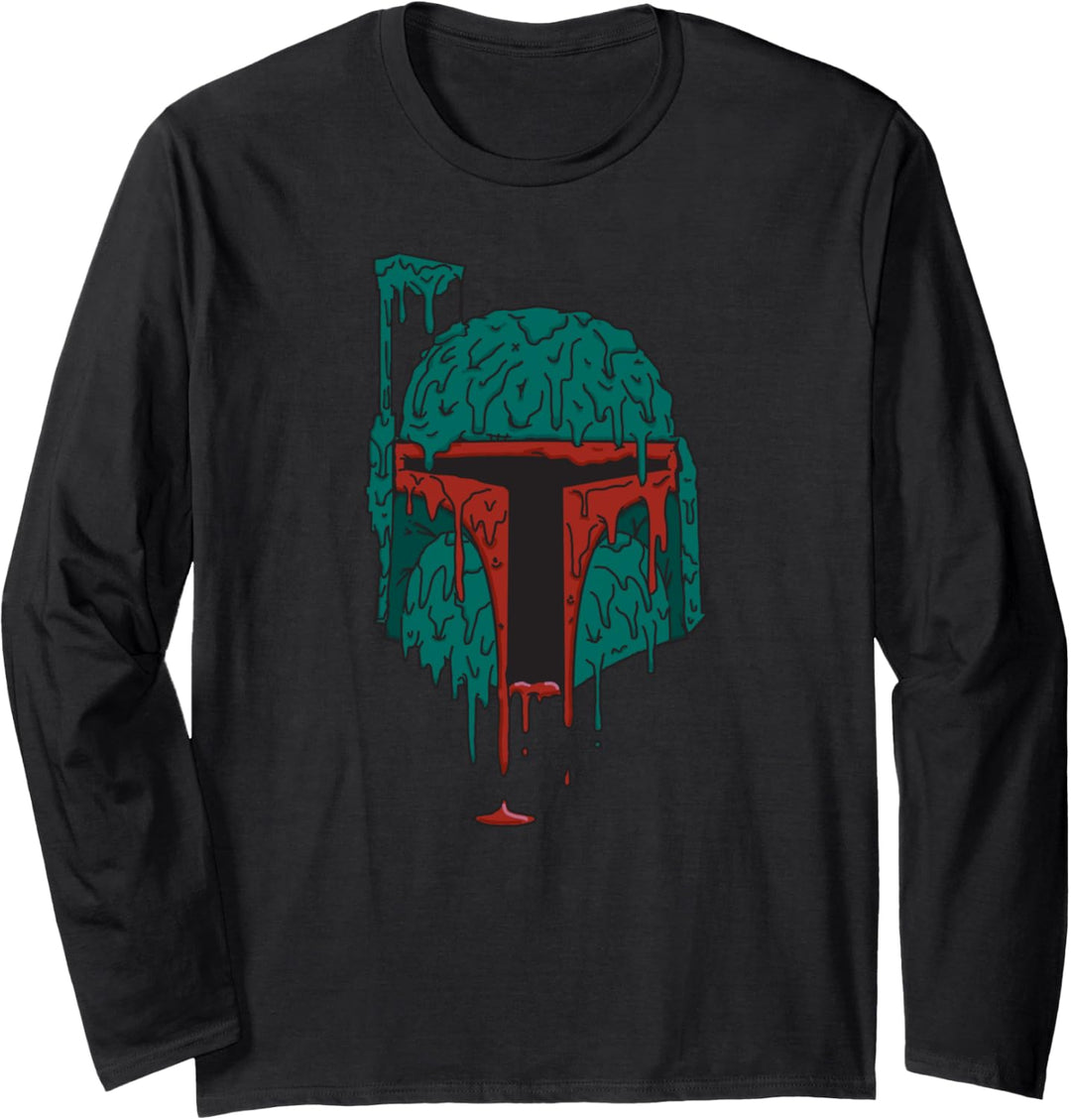 Star Wars Boba Fett Grime Slime Dripping Paint Art Langarmshirt