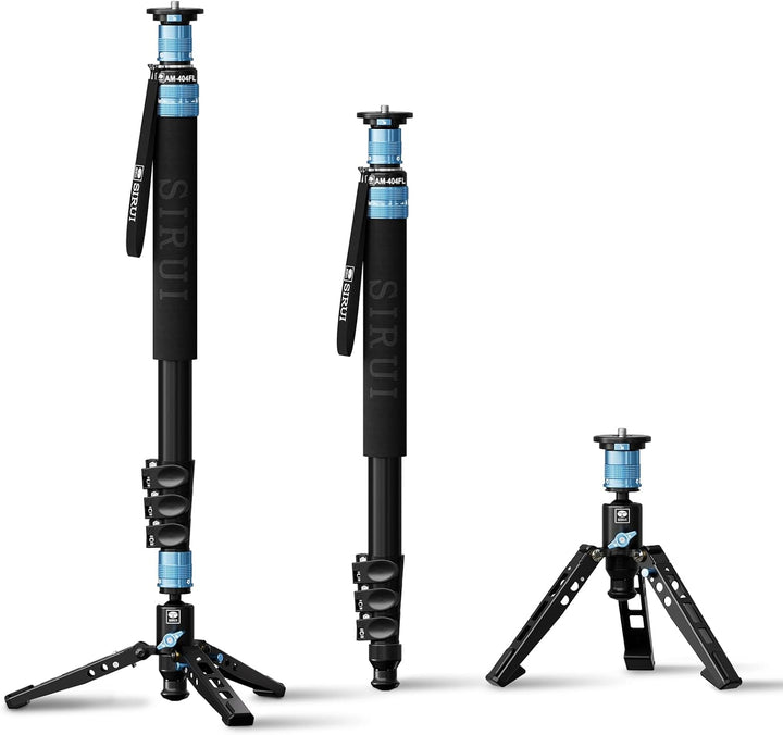 SIRUI AM-404FL Kamera Wanderstock Einbeinstativ Monopod mit Standfuss,190 cm Aluminium Stativ, innov