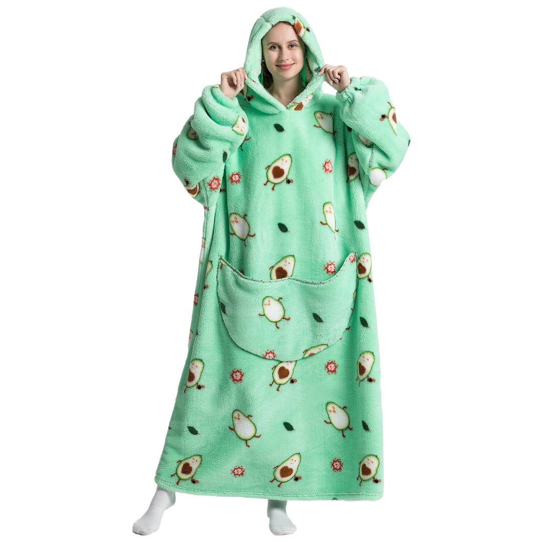 Ultra Weiche Hoodie Decke mit Ärmeln Warme Flanell Decke zum Anziehen für Zuhause Sofa und Bett, Kus