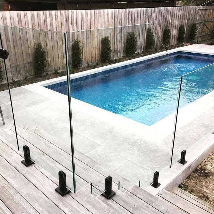 Catekro 2 Stück Schwarz Robuste Glasklemme aus 201 Edelstahl, für Pool-Zaun, Balustrade, Geländer, P