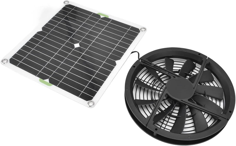 Fafeicy Solarpanel-Lüfter-Kit, 100 W 2 A Wasserdichter Lüftungsgehäuse-Abluftventilator, 23–24% Umwa