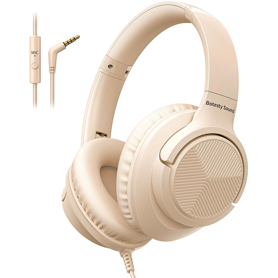 Kopfhörer mit Kabel und Mikrofon, Over-Ear Kabelkopfhörer mit 3,5mm Klinkenstecker, Faltbar Kopfhöre