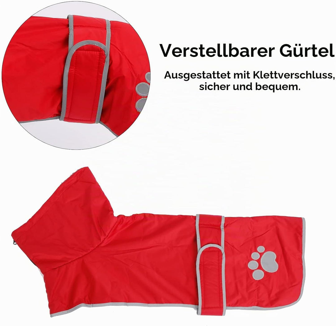 Geyecete-Hunde Wintermantel fur Dackel,Hundejacken mit plüschfutter und Kabelbaumloch,Wasserdichter
