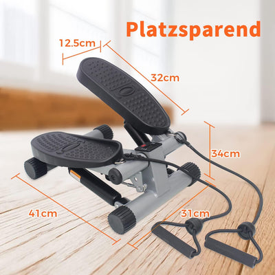 Niceday Mini Stepper für Zuhause | Up-Down Swing Stepper mit Power Ropes | Stepper Hometrainer mit L