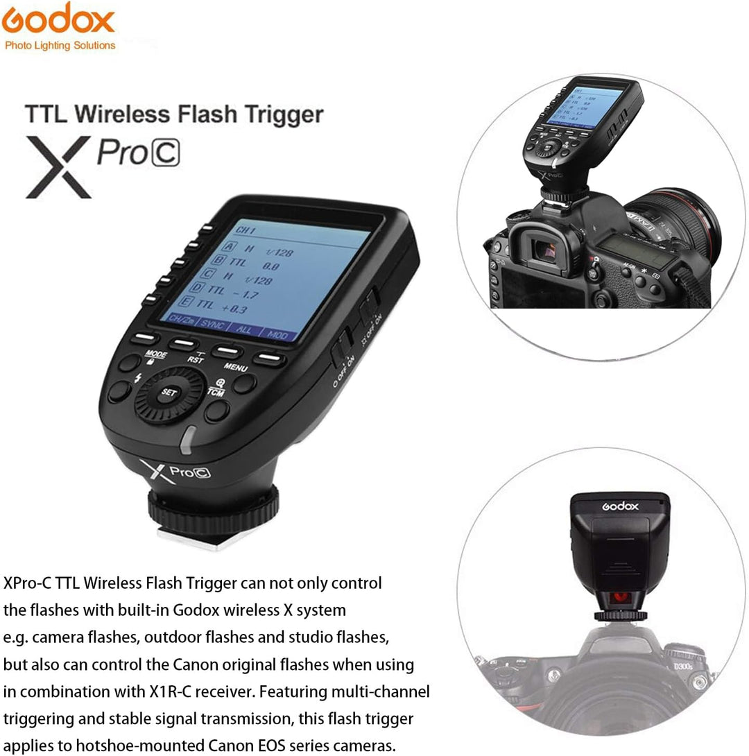 Godox Xpro-c E-TTL 2.4 G Wireless High Speed Sync 1/8000s X System HSS Blitzauslöser für Canon EOS K