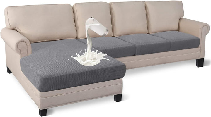 Granbest Premium Wasserabweisend 4 Stück Sektionssofa Sitzkissen Abdeckung Chaise Lounge Sofa Protec