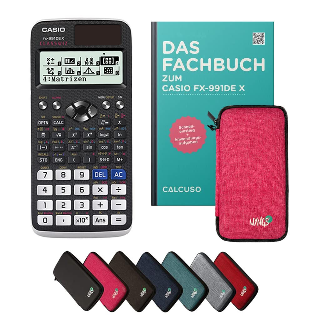 CALCUSO Standardpaket: Casio FX-991 DE X technisch-wissenschaftlicher Taschenrechner + WYNGS Schutzt