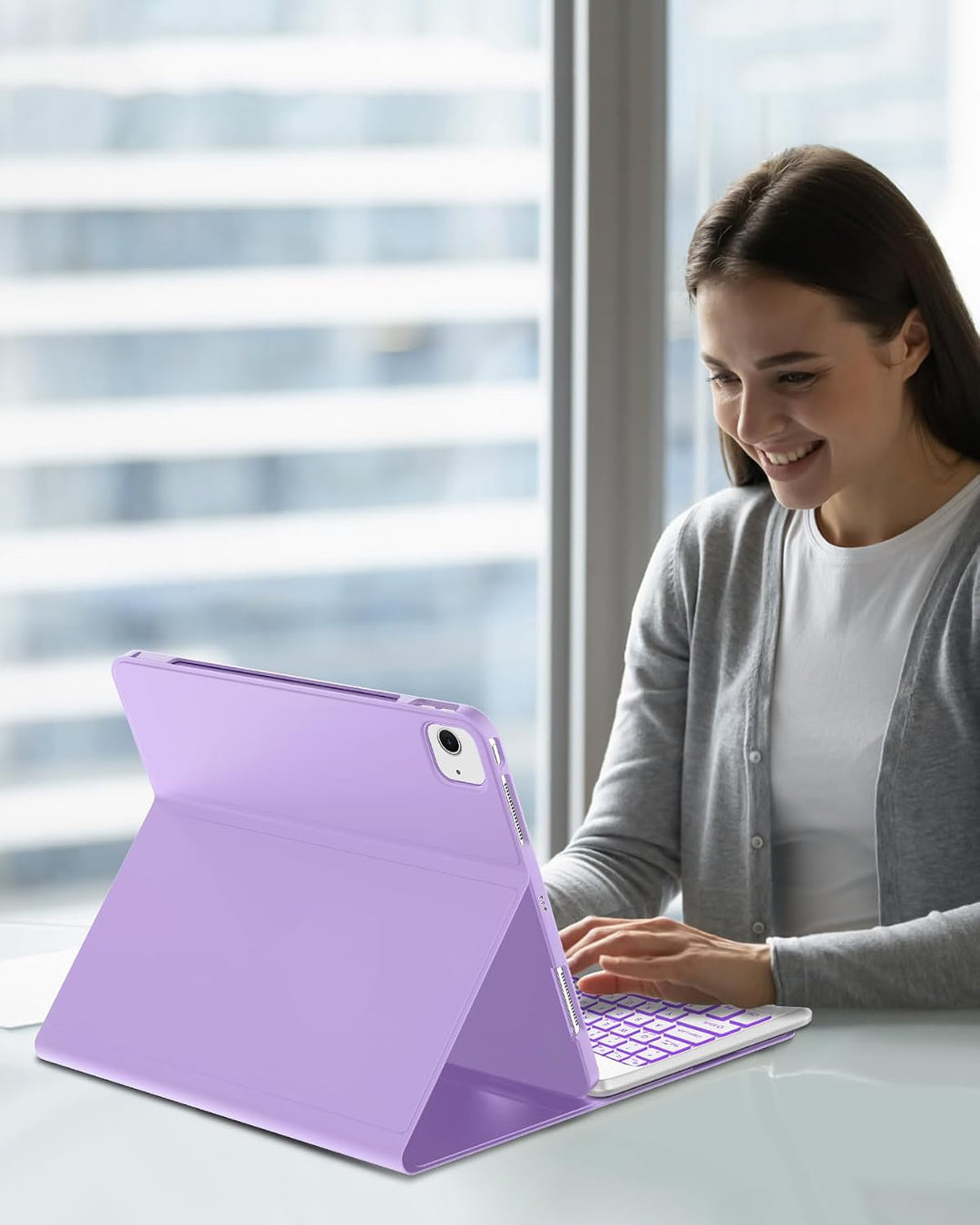 Beleuchtete Tastatur für iPad Air 13" (2026 M4/2025 M3/2024 M2) & Pro 12.9" (2018-2022), 7-Farben RG