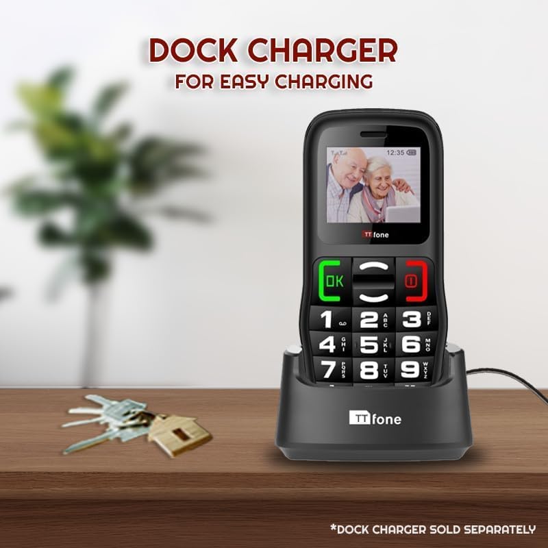 TTfone TT220 Big Button Handy für ältere Menschen mit Nothilfe-Taste, Sprechtasten, Lange Akkulaufze