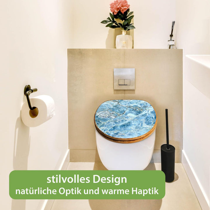 banjado Design WC Sitz Bambus Absenkautomatik 45,8x37,5cm - Toilettendeckel mit Absenkautomatik Holz