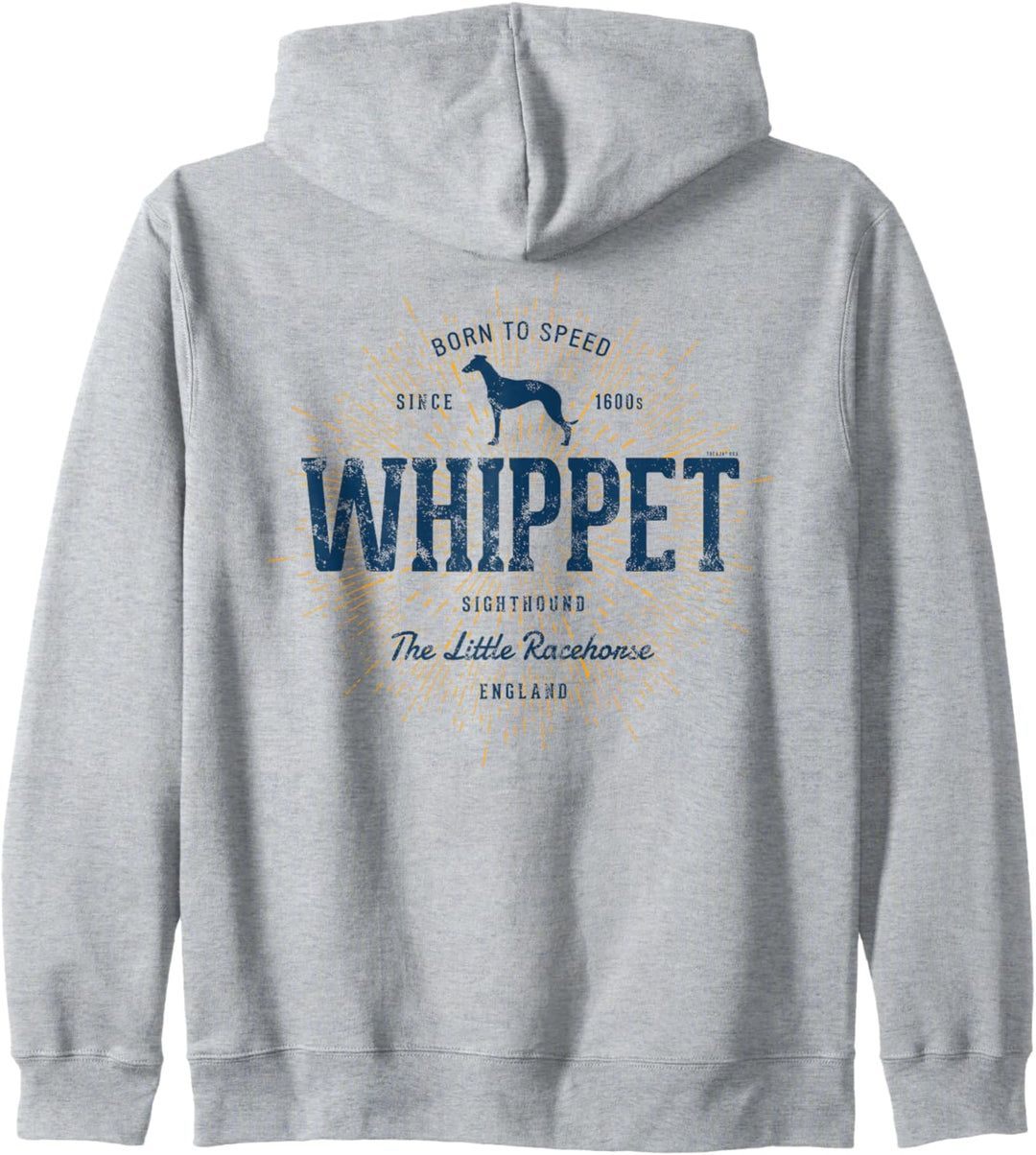 Whippet Vintage Kleiner Englischer Retro Whippet Kapuzenjacke