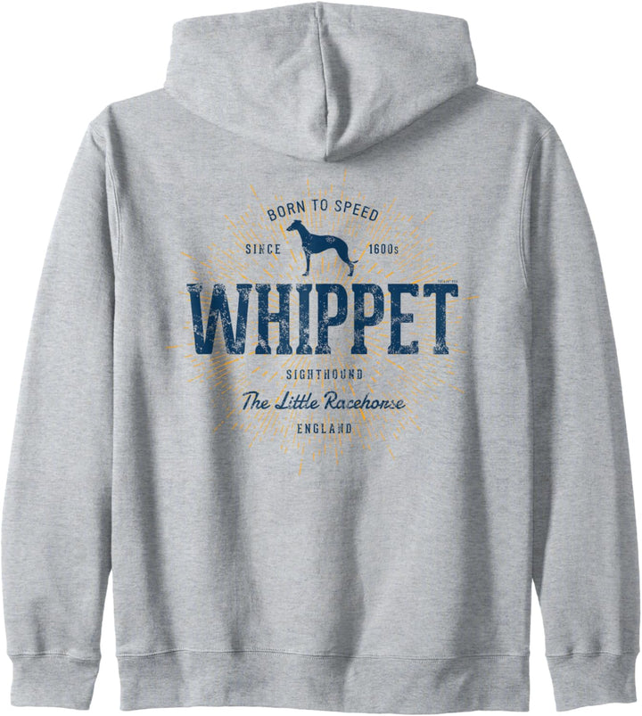 Whippet Vintage Kleiner Englischer Retro Whippet Kapuzenjacke