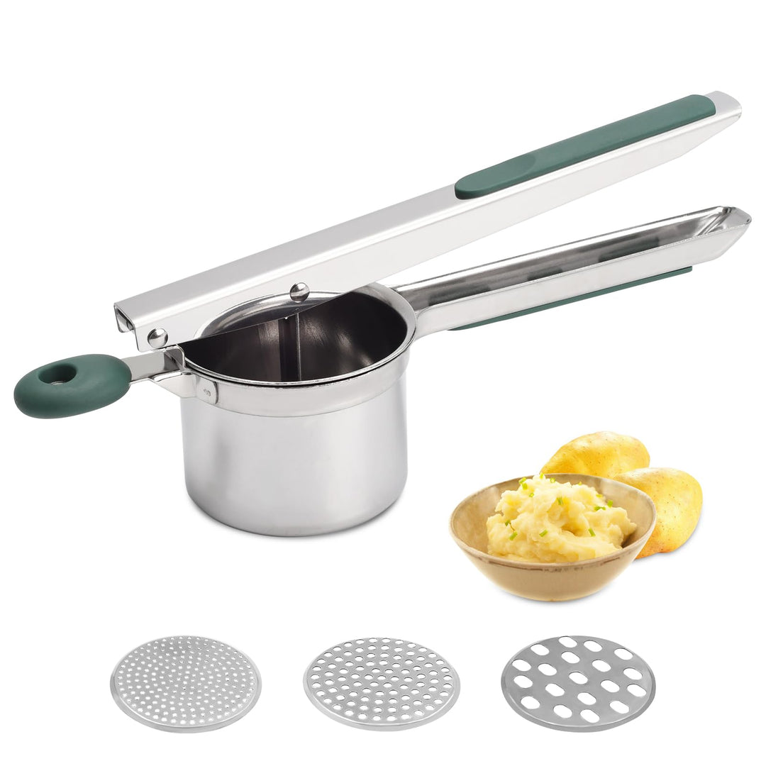 Kartoffelpresse, grosse, robuste Kartoffelpresse aus Edelstahl, 425 ML, zum Stampfen und Pressen von