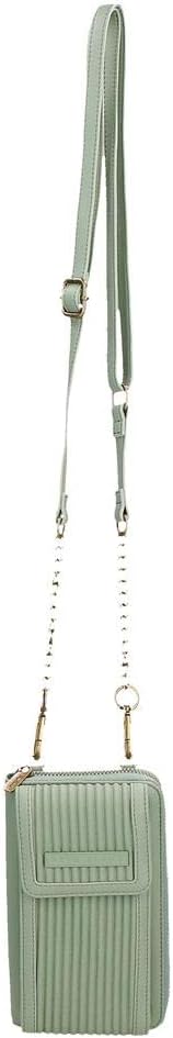 Pepe Jeans Aurora Umhängetasche Handyhalter Grün 11x17,x52,5 cm Kunstleder Grün Schultertasche, Grün