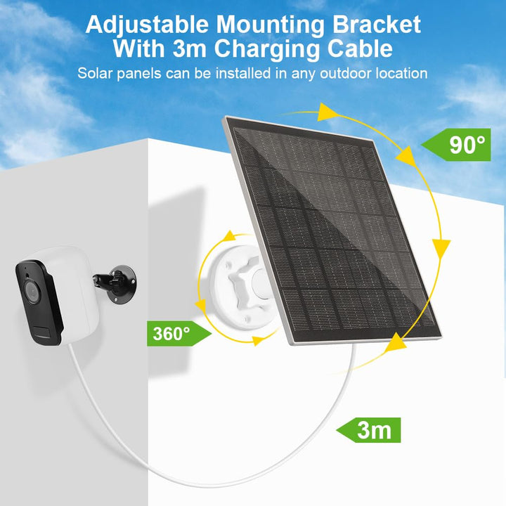 URAQT 2 Pack Solarpanel für Eufy kamera, 5W Kamera Solarpanel Kompatibel mit Eufycam, Solarmodul für