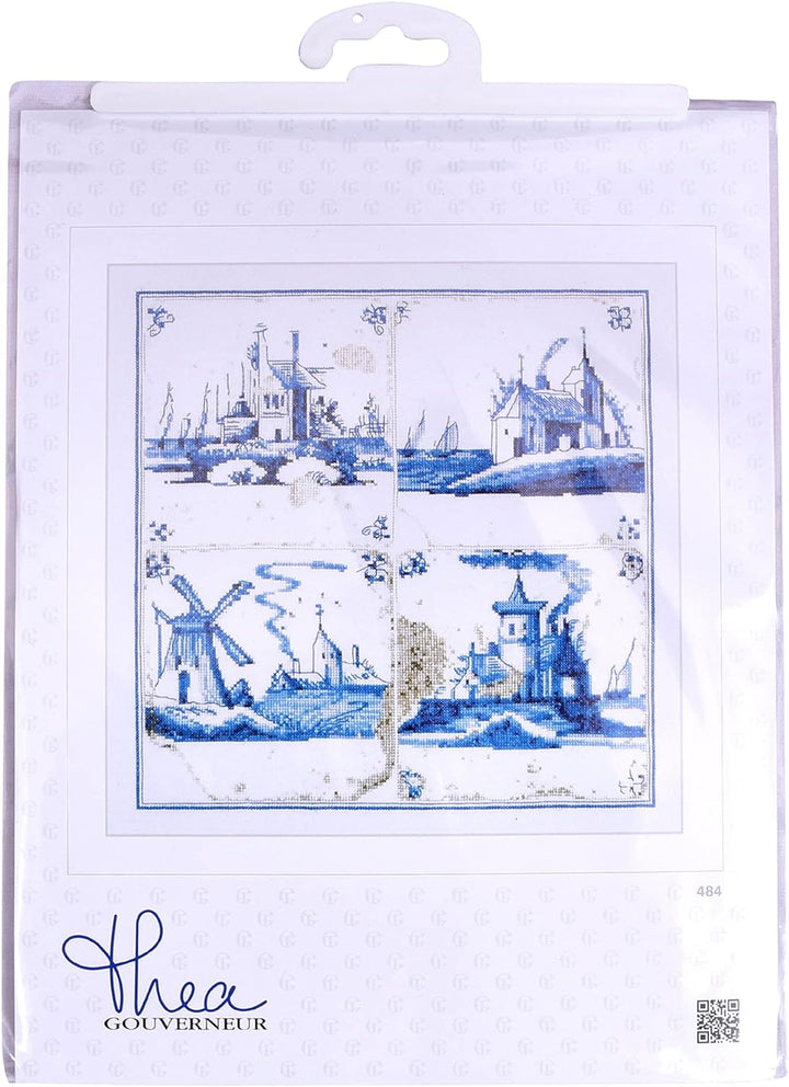 Thea Gouverneur - Kreuzstich-Set - Antike Flieen. Dörfer - Leinen - 36 Count - Für Erwachsene - 484