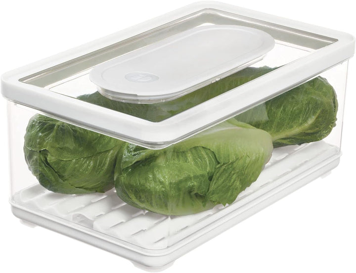 iDesign Vorratsbehälter mit Deckel, grosser Kühlschrankorganizer für Obst & Gemüse mit Luftregulieru
