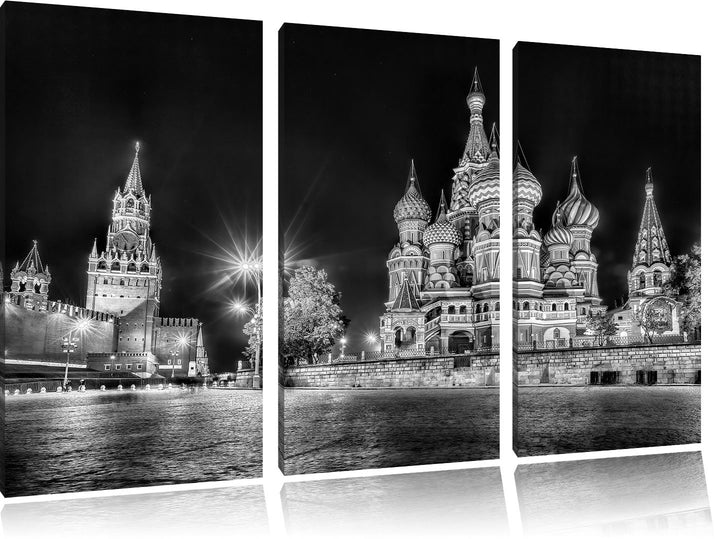 Pixxprint Basilius Kathedrale in Moskau als Leinwandbild/Grösse: 3 Teilig (120x80) cm/Wandbild/Kunst