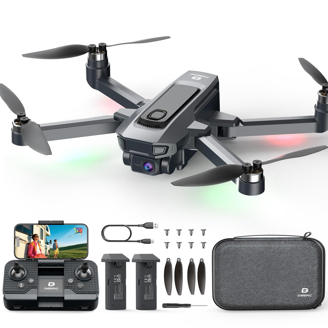 DEERC D25 Faltbare Drohne mit 1080P Kamera, RC Quadrocopter mit 5G FPV, 40 Min. Flugzeit, Optischer