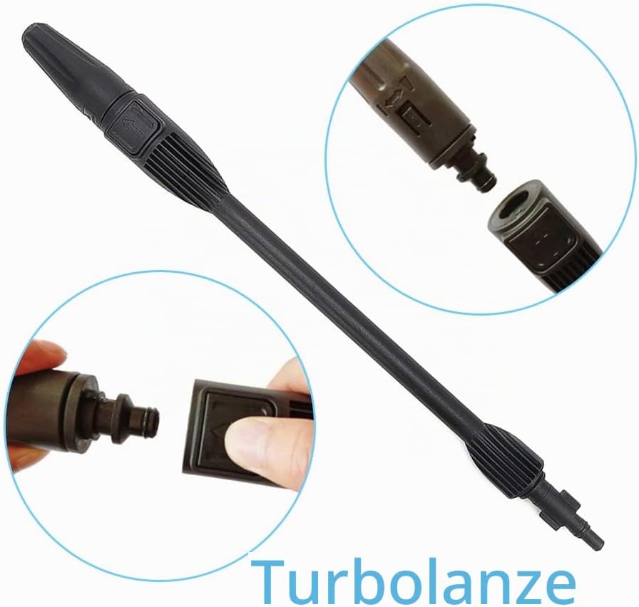 Variable Strahllanze Düse für Hochdruckreiniger und Drehlanzendüse kompatibel mit Bosch, Black &amp; Dec