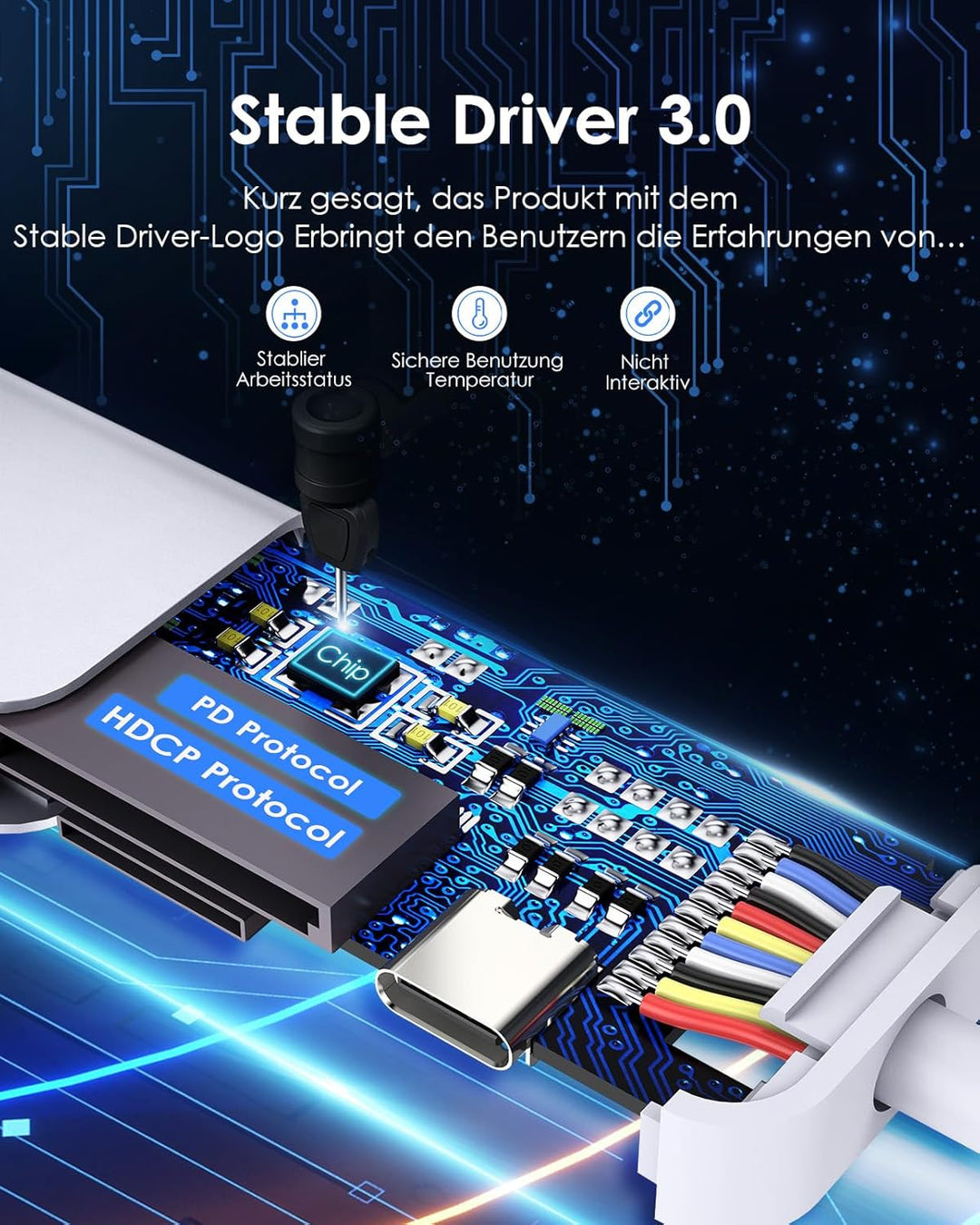 LENTION USB C Hub mit 100W PD Aufladung, 4K@60Hz HDMI, SD/TF Kartenleser, USB 3.0, Adapter USB-C auf