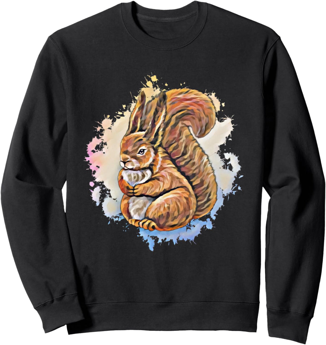Eichhörnchen Motiv buntes Design Nagetiere Streifenhörnchen Sweatshirt