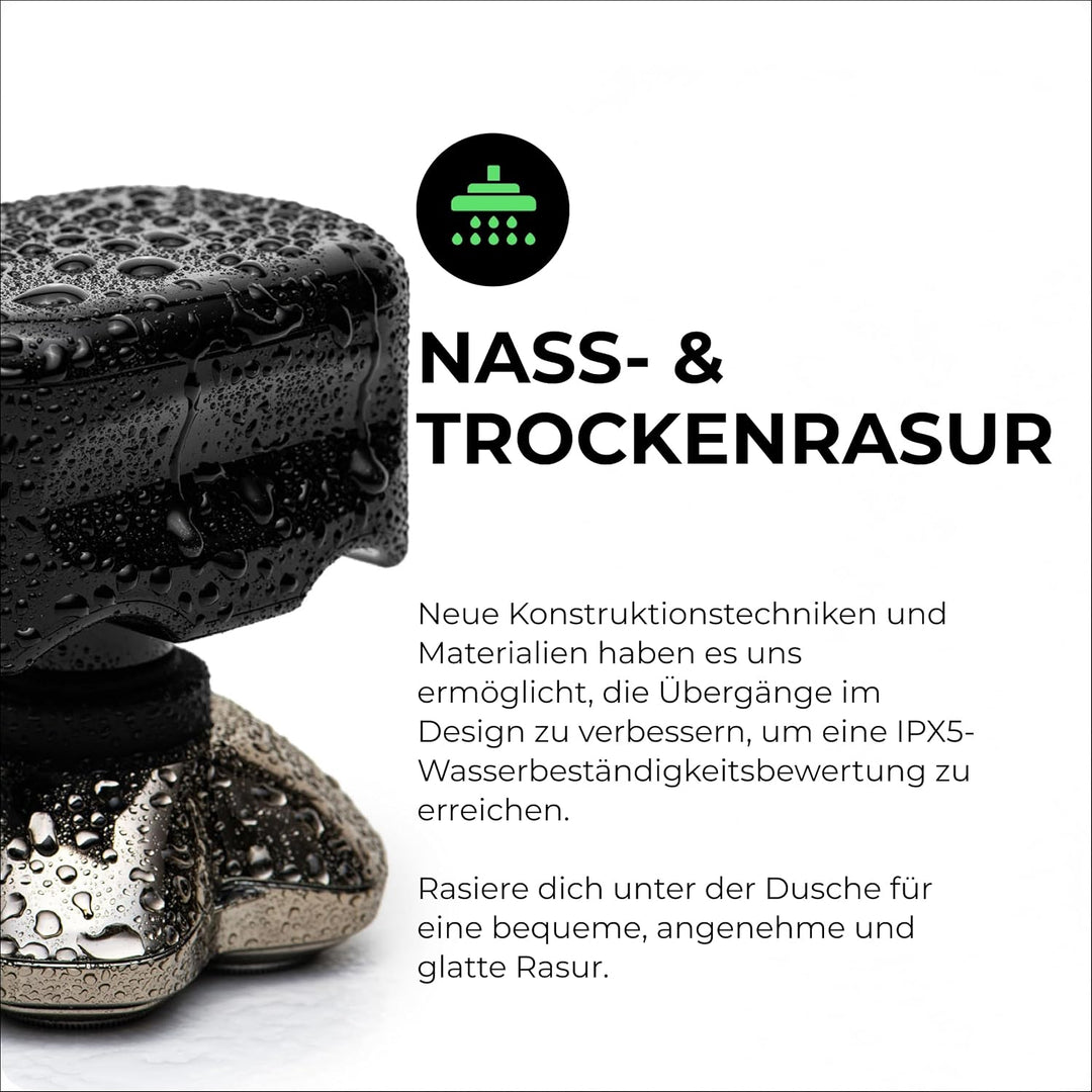 Skull Shaver Pitbull Gold Pro - Kopf- und Gesichtsrasierer - Kabellos, Nass- & Trockenrasur, Wasserf