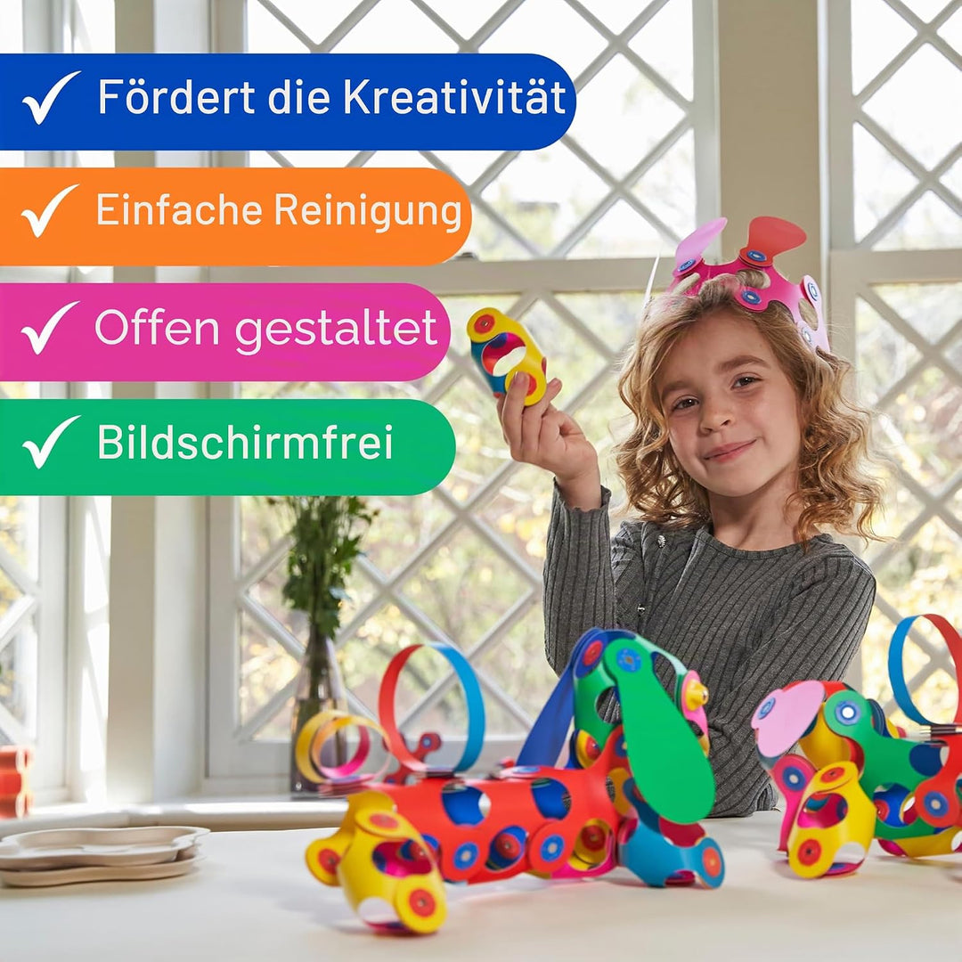 Clixo Itsy Pädagogisches Spielzeug für Kinder ab 4 Jahren, Spielzeug Set mit magnetischen Bausteinen