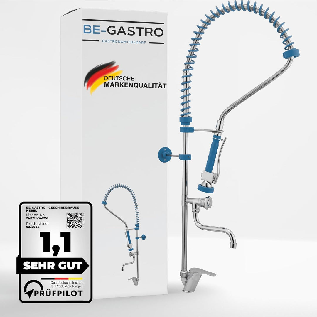 BE-GASTRO I Profi Gastro Geschirrbrause Einloch "Premium" Hebelgriff inkl. Wasserhahn, Mischbatterie