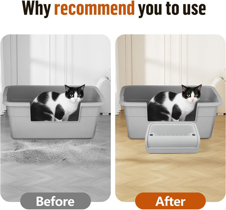Kalolary Katzenstreu-Rampe mit Filtersystem – rutschfeste Treppe für Katzentoilette, Litter Catcher