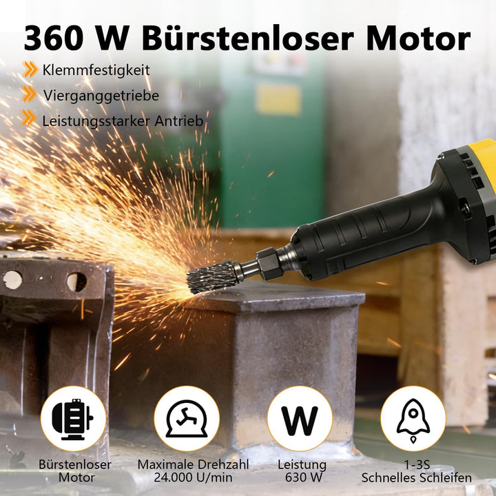 Akku Geradschleifer Kompatibel mit Dewalt 20V Batterie, 4 Variablen Geschwindigkeiten, Bürstenlos Ge