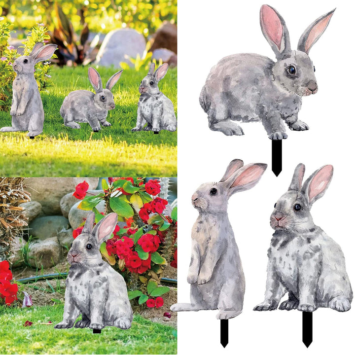 Gartenstecker Ostern Garten Hasen Deko Osterdeko für Draussen Frühling Modern Osterhase Aussen Oster