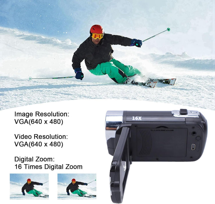 Entatial 4X Digitale Camcorder-Videokamera 720P Full HD 270 ° Drehung Weitwinkel 2.4inch Bildschirm