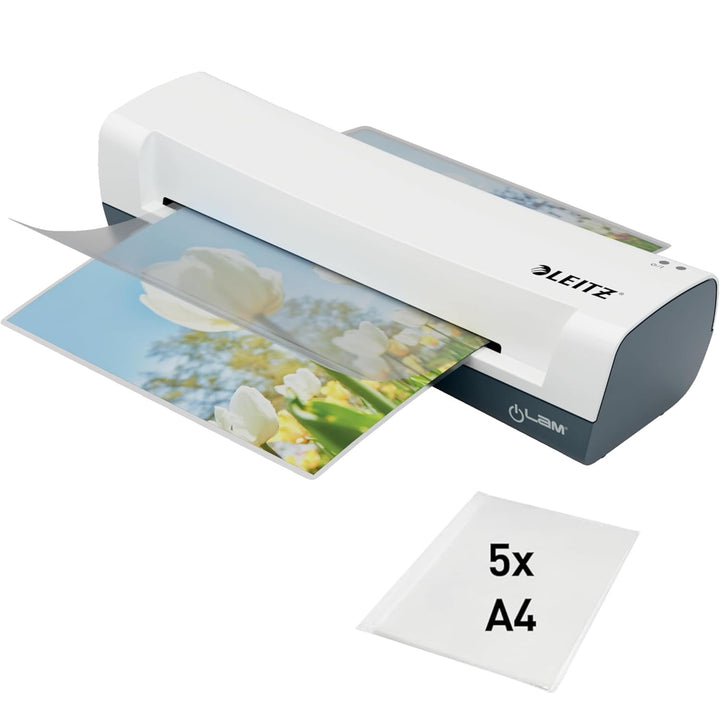Leitz iLAM Home A4 Laminiergerät, Für 75 bis 125 mic Laminierfolien, 3 Minuten Aufwärmzeit, Inkl. St
