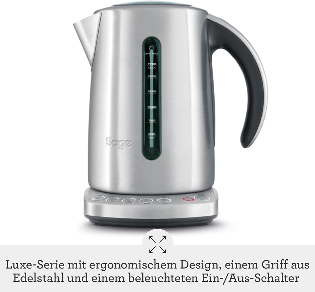 Sage - The Smart Kettle - Leiser, kabelloser elektrischer Wasserkocher - 1,7L Fassungsvermögen, Schn