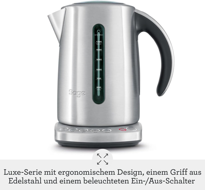 Sage - The Smart Kettle - Leiser, kabelloser elektrischer Wasserkocher - 1,7L Fassungsvermögen, Schn