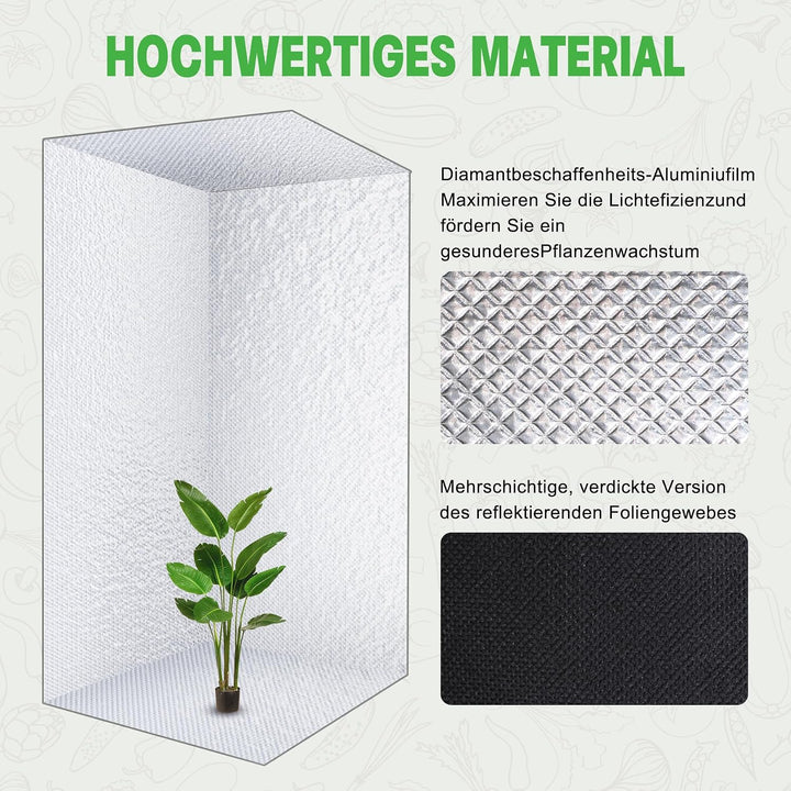 Grow Set Komplettset, Led Grow Tent Kit,200W LED Grow Lampe Vollspektrum,Komplettes Hydroponics 600D