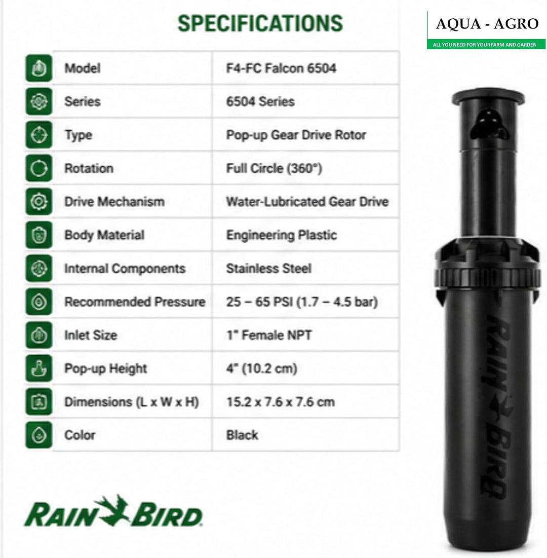 Rain Bird F4-FC Falcon 6504 Serie Vollkreis-Rotor Pop-Up-Regner