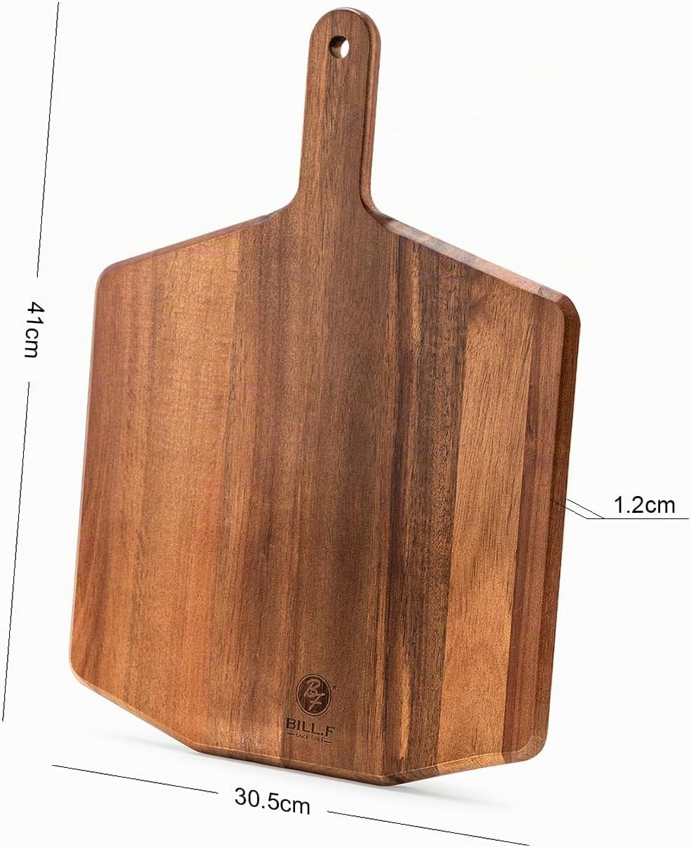 BF BILL.F SINCE 1983 Akazienholz Schneidebrett 42 x 31 x 2 cm – Grosses Holzbrett mit Griff, Oktagon
