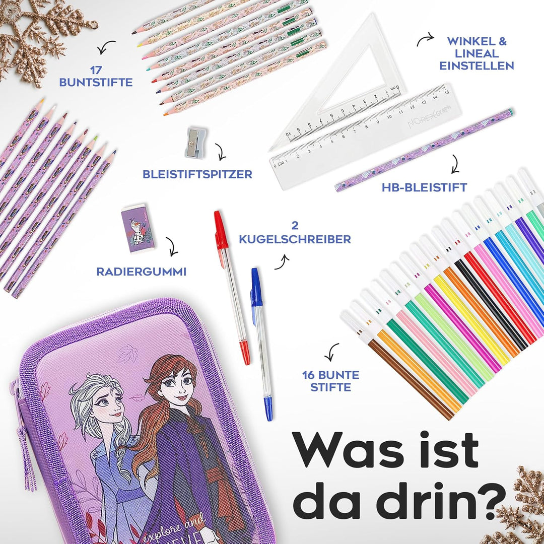 Disney Federmäppchen Mädchen Die Eiskönigin Stitch Federtasche Mädchen Gefüllt Schulmäppchen 2 3 Fäc