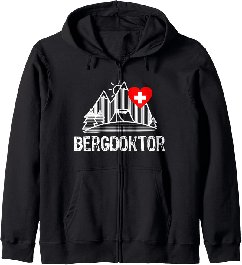 Bergdoktor Berge Alpen Apres Ski Skifahren Snowboarden Kapuzenjacke