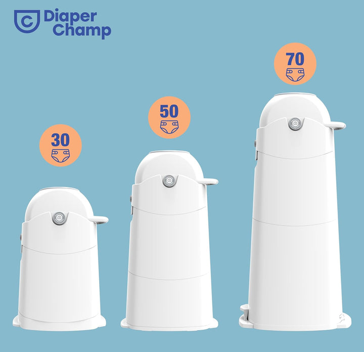 DIAPER CHAMP Medium - geruchsdicht - OHNE Nachfüllkassetten - Einhandbedienung - funktioniert mit no