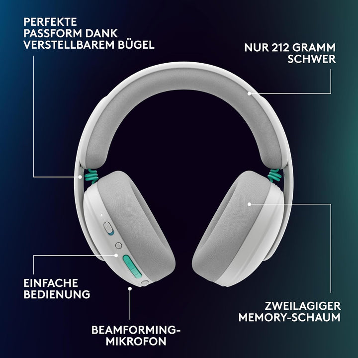 Logitech G G325 LIGHTSPEED Wireless Bluetooth Gaming-Headset Headset G325 | +24 Stunden-Akku Weiss,