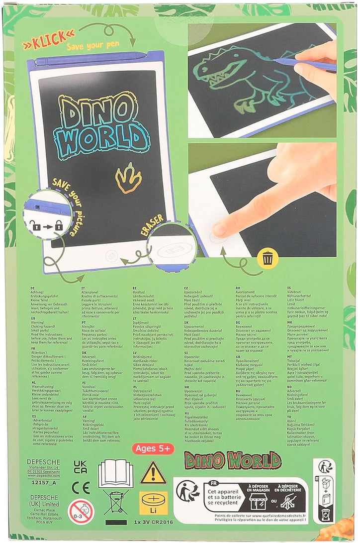 Depesche 12157 Dino World - Magic Board, LCD-Tafel und Zeichenstift enthalten, zum malen und skizzie