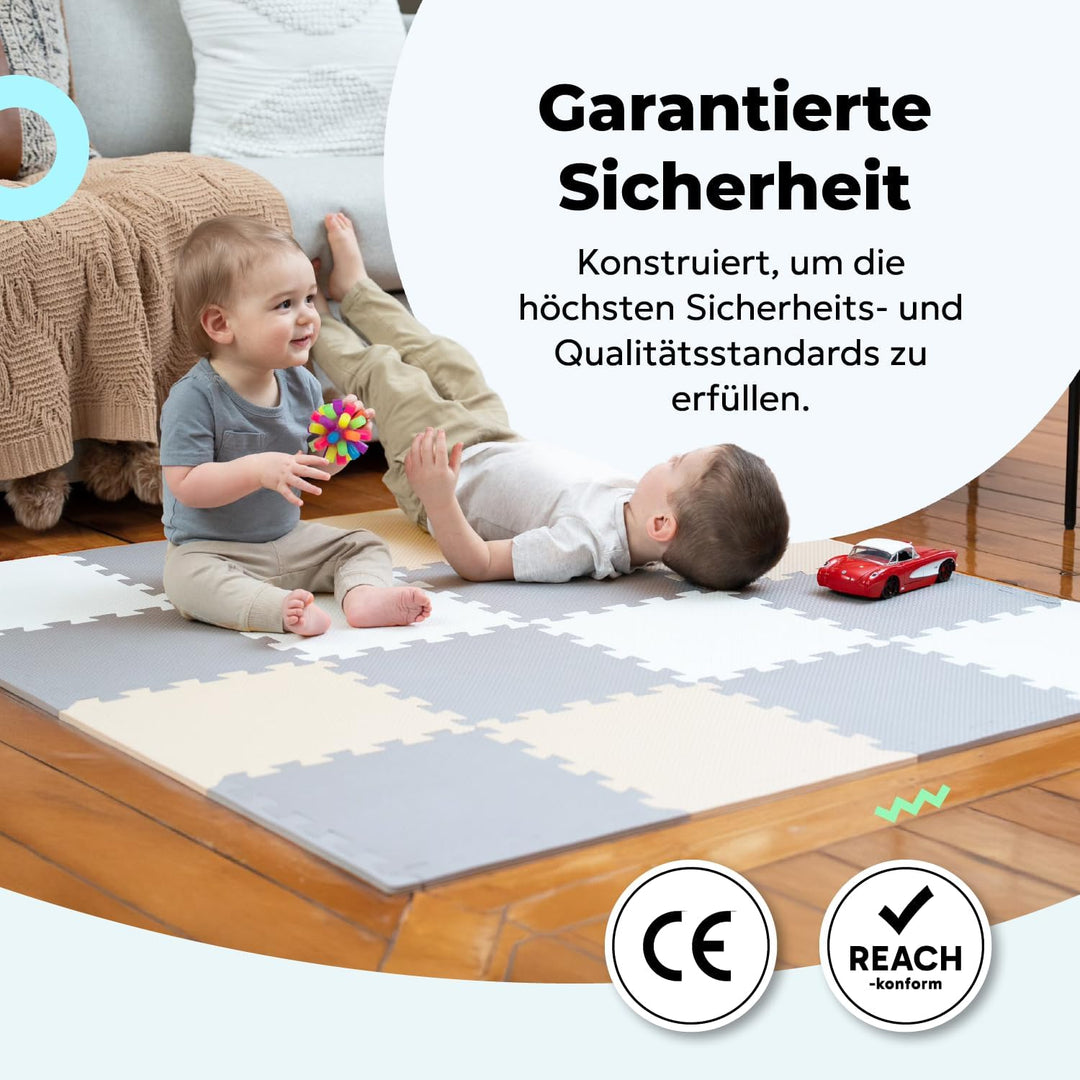 MioTetto Krabbelmatte Baby - Zertifiziert, Sicher, Robust - Spielmatte Baby, Puzzlematte, Kindertepp